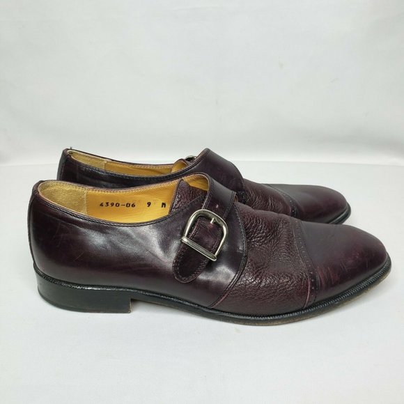 Vito Papolo Italy Cap Toe Monk Strap Loafers 9 M - Picture 3 of 8